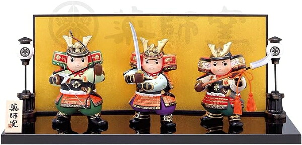 中外陶園 錦彩三武者揃 (Y5745)