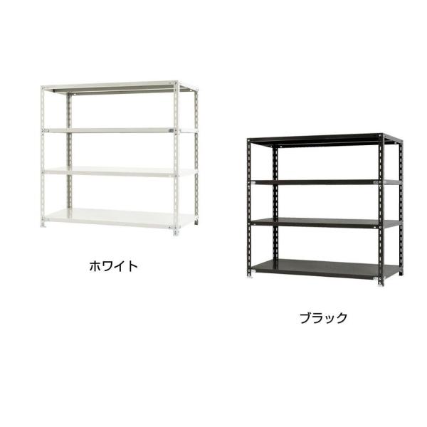 北島 スチールラック NC1200-12 4段 間口1200×奥行450×高さ1200mm ブラック