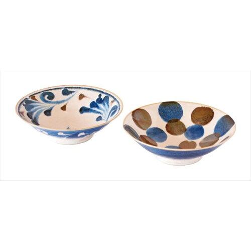 アワサカ ≪メーカー取寄≫【Brush Blue】 筆青 サラダめん鉢ペア ギフト[日本製 美濃焼 食器 陶器] (aw0914546088016510)【入数:5】