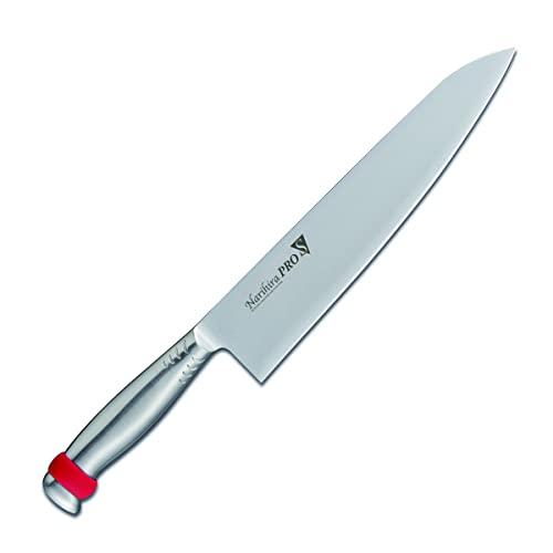 富士カトラリー Narihira PRO ケイ素樹脂輪っか付オールステンレス鋼 牛刀240粍 (2350977)【入数:36】