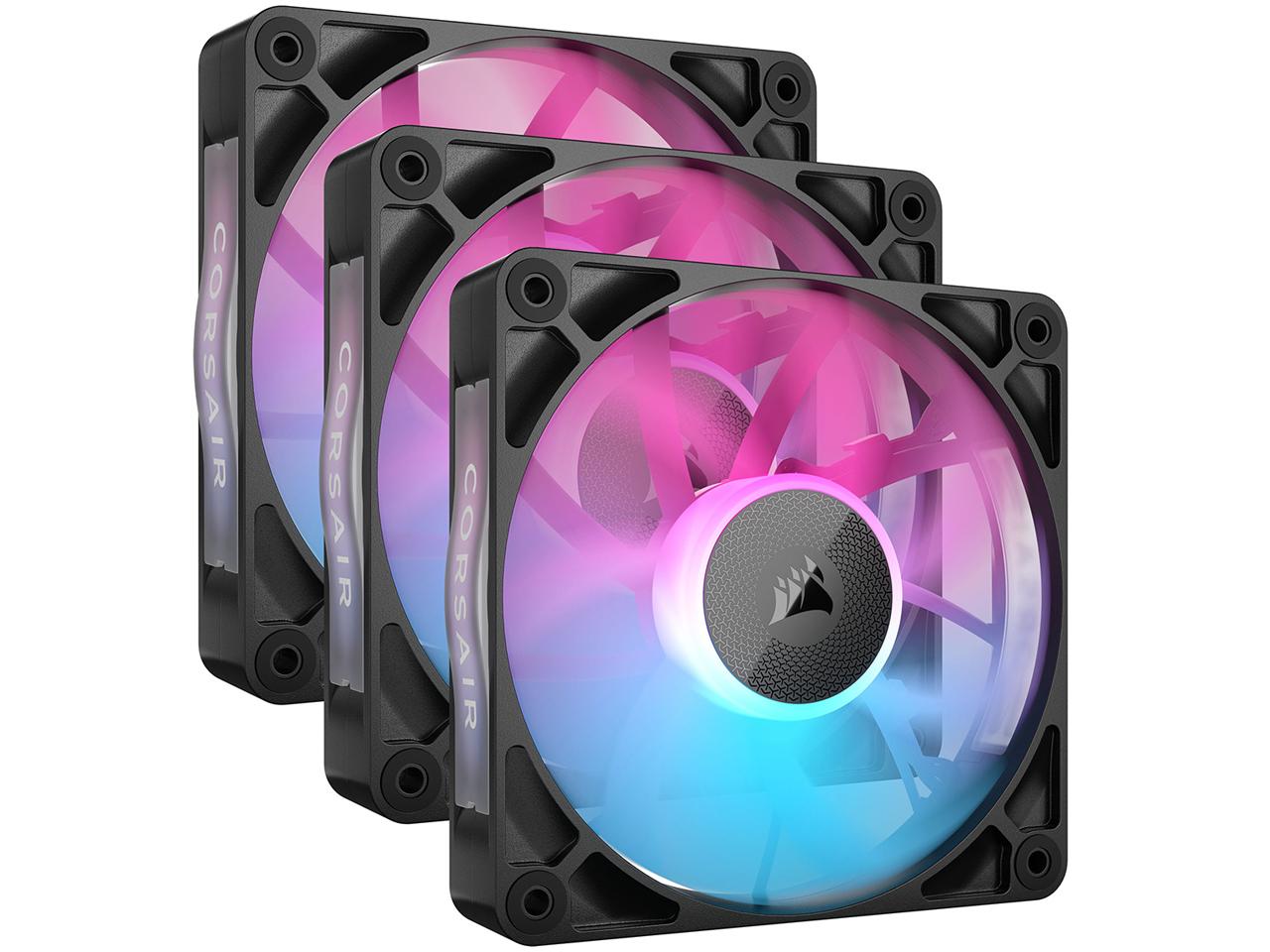 Corsair CO9051018WW ケースファンx3 [120mm /2100RPM]+コントローラー iCUE LINK RX120 RGB Triple Fan Kit ブラック CO-9051018-WW