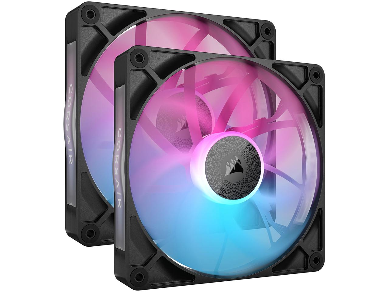 Corsair CO9051020WW ケースファンx2 [140mm /1700RPM]+コントローラー iCUE LINK RX140 RGB Dual Fan Kit ブラック CO-9051020-WW 9,674円