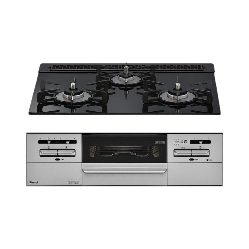 RINNAI リンナイ RX31W35T1DGAW ビルトインガスコンロ ココットプレート付属[同等品:RS31W35T2DGAVW] Mytone(マイトーン) シアーブラック RX31W35T1DGAW [約60cm /都市ガス12・13A /左右強火]