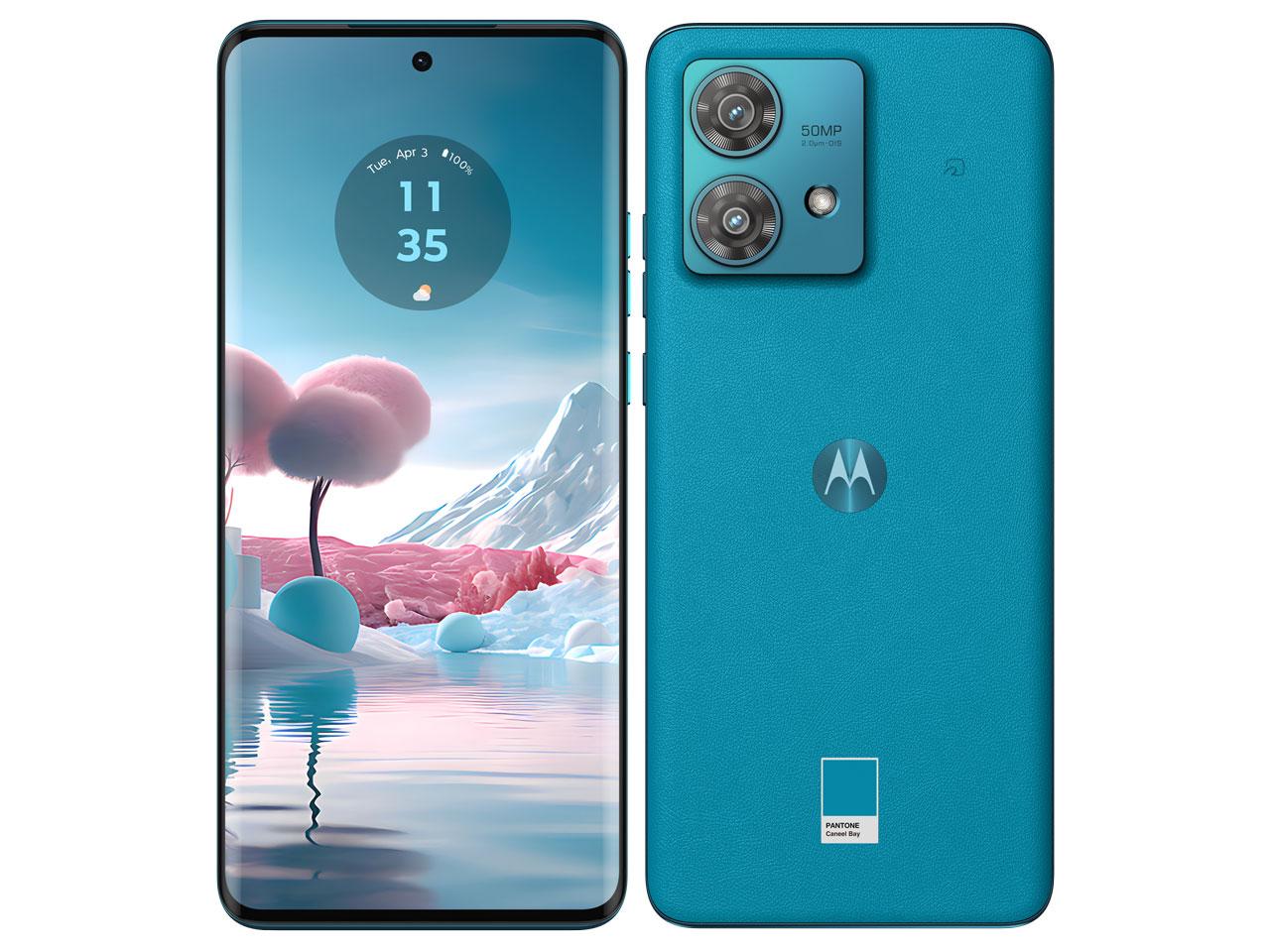 MOTOROLA モトローラ PAYK0001JP motorola edge 40 neo カリビアンブルー MediaTek Dimensity 7030 6.55インチ メモリ/ストレージ:8GB/256GB nanoSIM/eSIM SIMフリースマートフォン カリビアンブルー PAYK0001JP