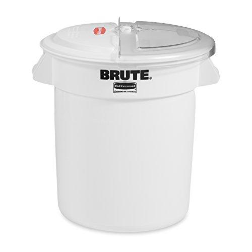 Rubbermaid Commercial Products 9G7301天然ゴムお手伝いさん ブルートコンテナ 横すべり式フタ、スコップ書き割り 白いこと8194630