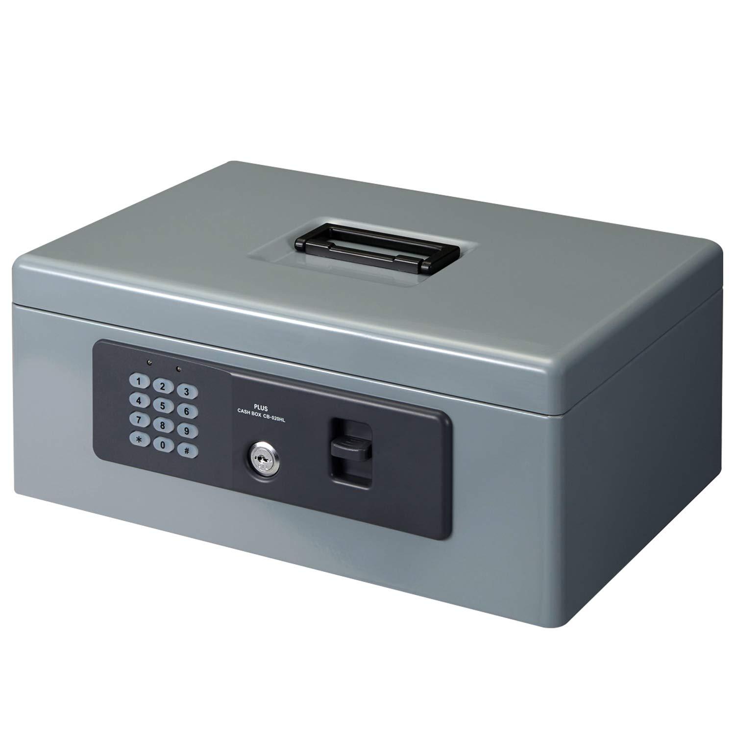 プラス 電子ロック手提金庫 M CB-020HL グレー CB-020HL|ECJOY!店