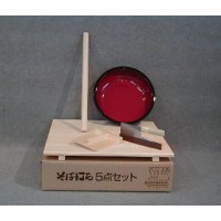 HOSINO 星野工業 そば打ち5点セット (のし板60x60cm・麺棒60cm・こね鉢36cm・包丁・こま板(取手)小・パンフ.DVD) 14x62.5x62.5cm  6800g