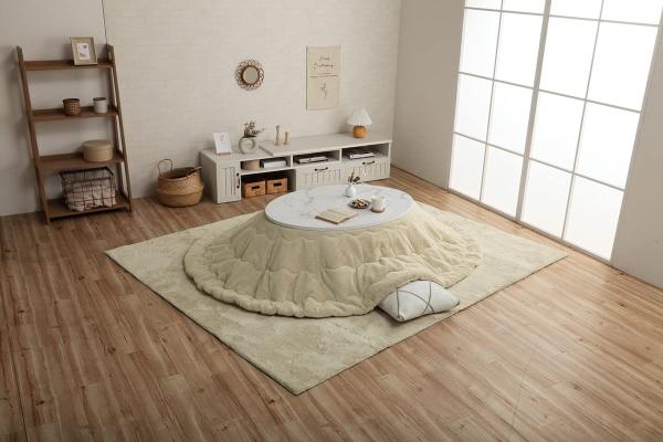 イケヒコ・コーポレーション こたつ 布団 楕円面形 ラピアス ミルキーベージュ 約185×225糎楕円面形 無地 やわらか ふかふか 女子らしい #6842689 こたつ用布団・カバー-こたつ用掛け布団-インテリア・寝具・収納