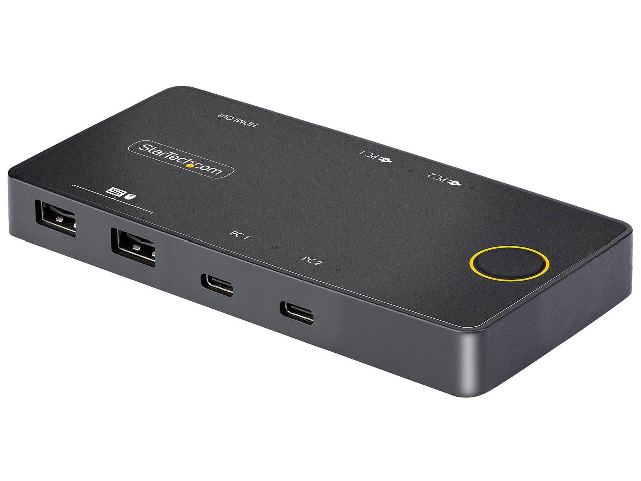 STARTECH.COM KVM取り替えっこ/2界面/USB-C/1画面/4K60HZ HDMI DP ALT/100W PD/パソコン