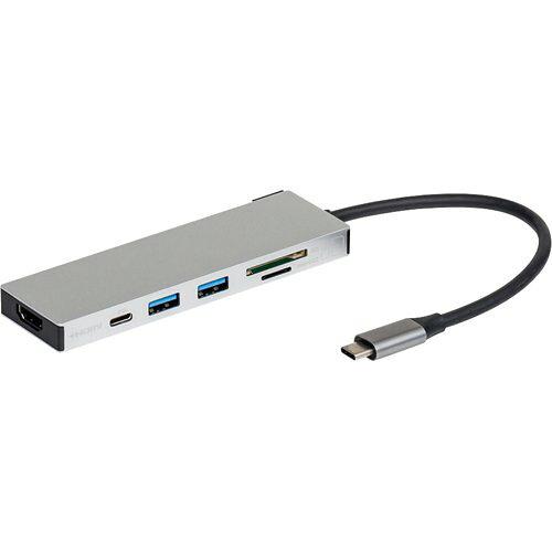 ナカバヤシ PD対応 USB Type-C アルミ ドッキングステーション 15cm シルバー(UD-C01SSL)