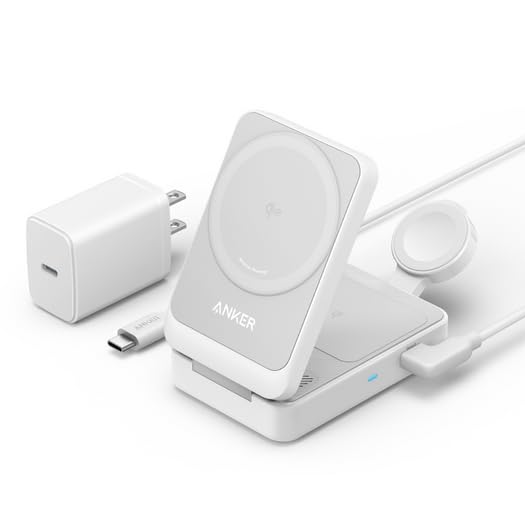 ANKER アンカー B2557N21 Anker MagGo Wireless Charging Station (Foldable 3-in-1) ホワイト B2557N21 [3ポート /15W]