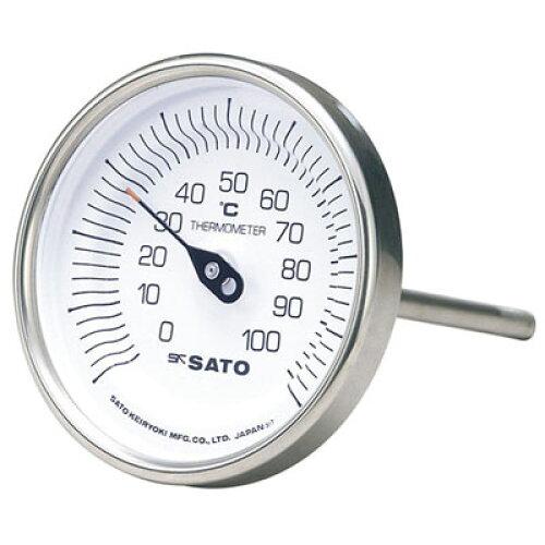 佐藤計測器製造所 バイメタル式気温計 0～150℃ 50L BM-T-90S 1個