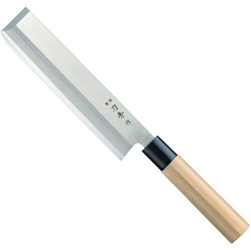 富士カトラリー 角型薄刃 左利き用 195mm 日本製 モリブデンバナジウム鋼 片刃 関東型 桂剥き・千切り・刻みなど野菜調理を一本でこなす和包丁 刀秀作 モリブデンバナジウム鋼和庖丁 FC-376