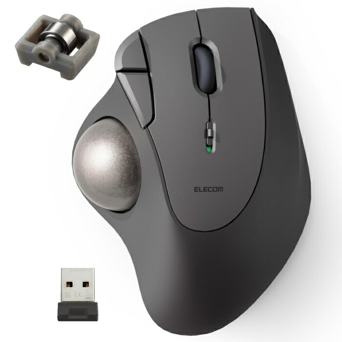 ELECOM エレコム トラックボール二十日鼠/IST/36粍どんぶり鉢/おや指/ベアリングうしろ押し/無線電話2.4GHz/5名取り草/黒いこと(M-IT11DRBK)