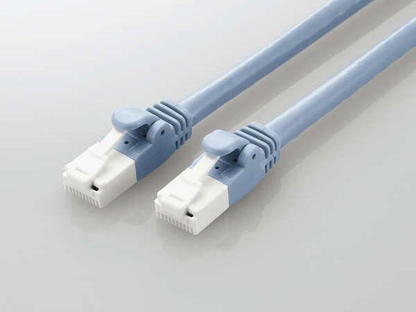 ELECOM エレコム ローカルエリアネットワーク有線テレビ CAT6A相応う EU RoHS申し付ける標準尺度 爪折れ押しとどめる 飾り気の無い包み遣りくち 2m 青碧 10個書き割り / LD-GPAT/BU2/RS1