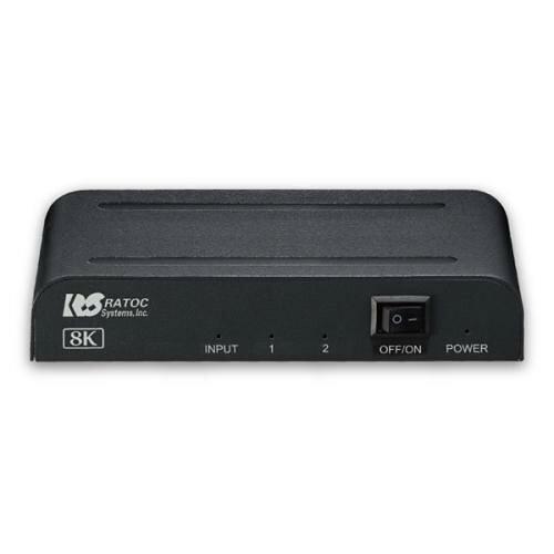ラトックシステム 8K相応う 1インプット2最終生産物 HDMI分かちあう器(RS-HDSP2-8K)