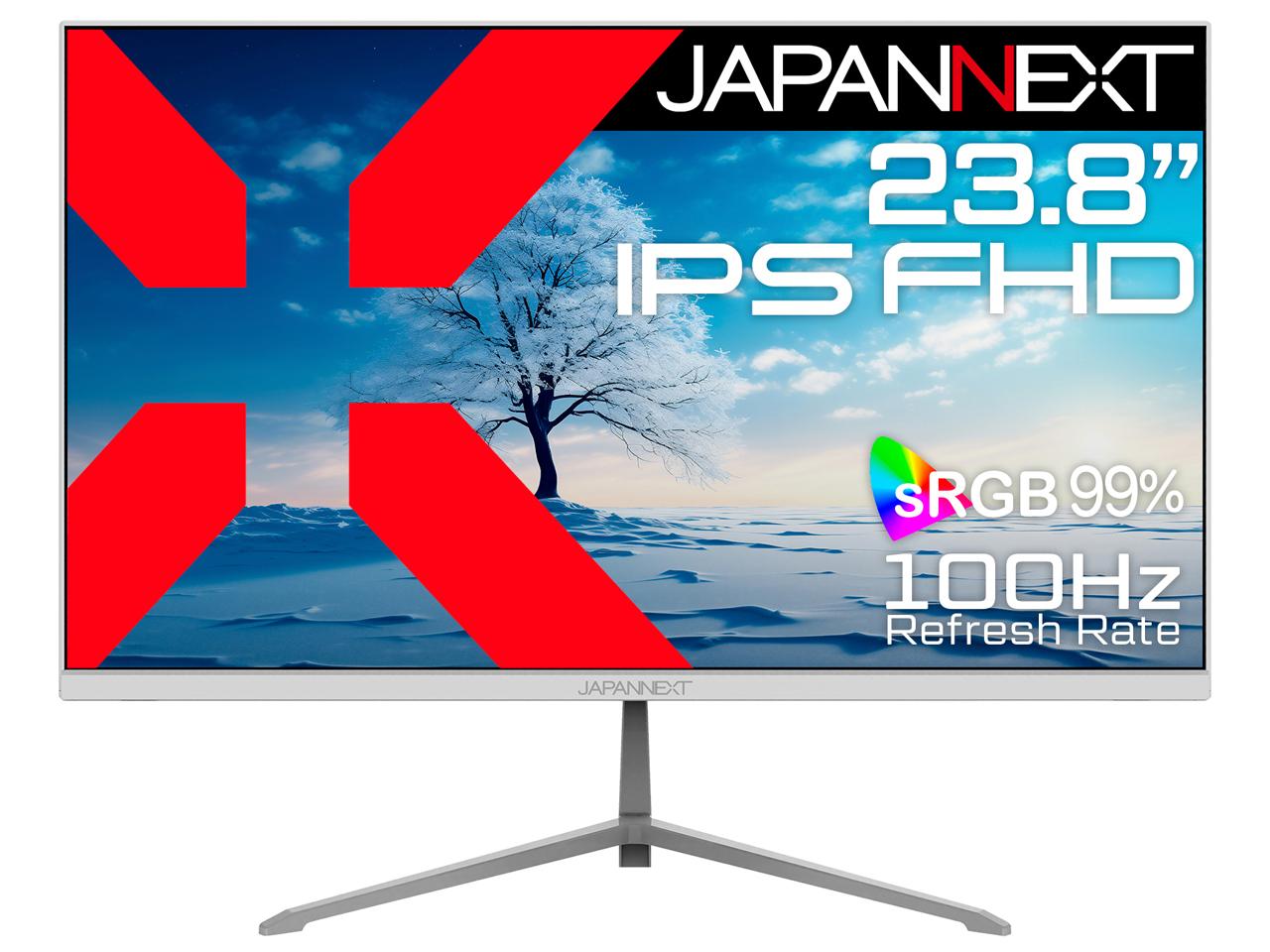 JAPANNEXT ジャパンネクスト JN-IPS238FHD2-C6-W 23.8型 液晶 1920×1080 スピーカー搭載 DisplayPort1.4 HDMI2.0 USB タイプC ホワイト系