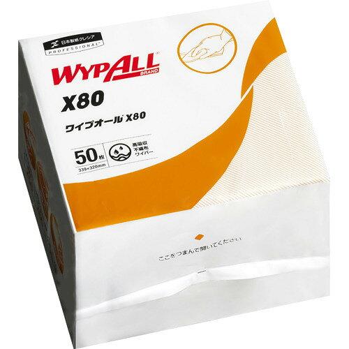 日本製紙クレシア ワイプオールX80 クロスライク 4つ折りタイプ・白 50枚×12袋 60585【入数:12】