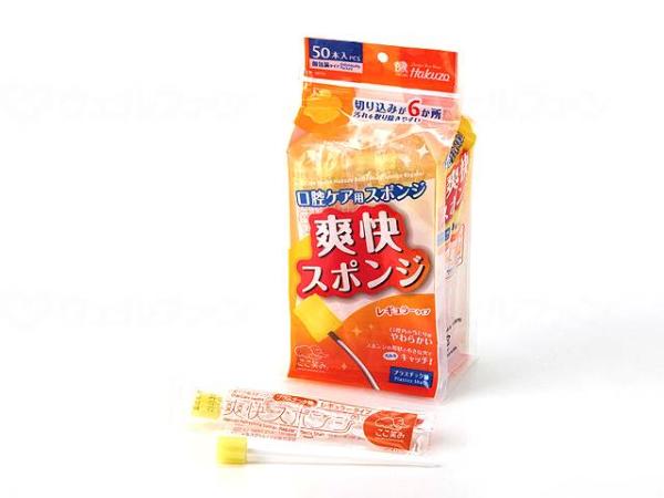 ハクゾウメディカル 爽快スポンジ レギュラー プラスチック軸 300本入 1240976 (1744797)｜ECJOY！店