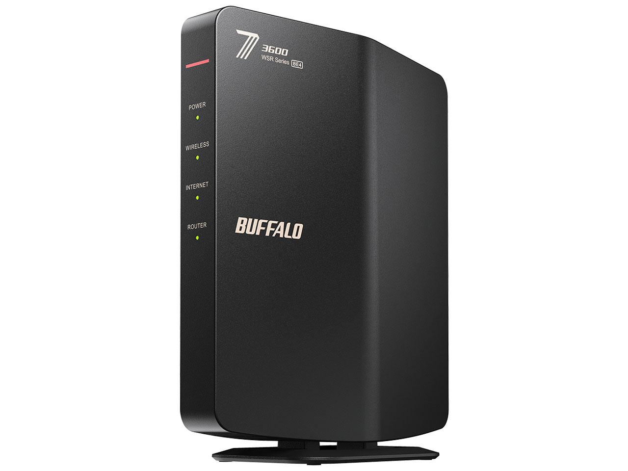 【在庫限即納】BUFFALO バッファロー WSR3600BE4P-BK 無線LANルーター親機 ブラック WPA/WPA2/WPA3 IEEE802.11a/b/g/n/ac/ax/be 3ポート 10/100/1000Mbps|ECJOY!店