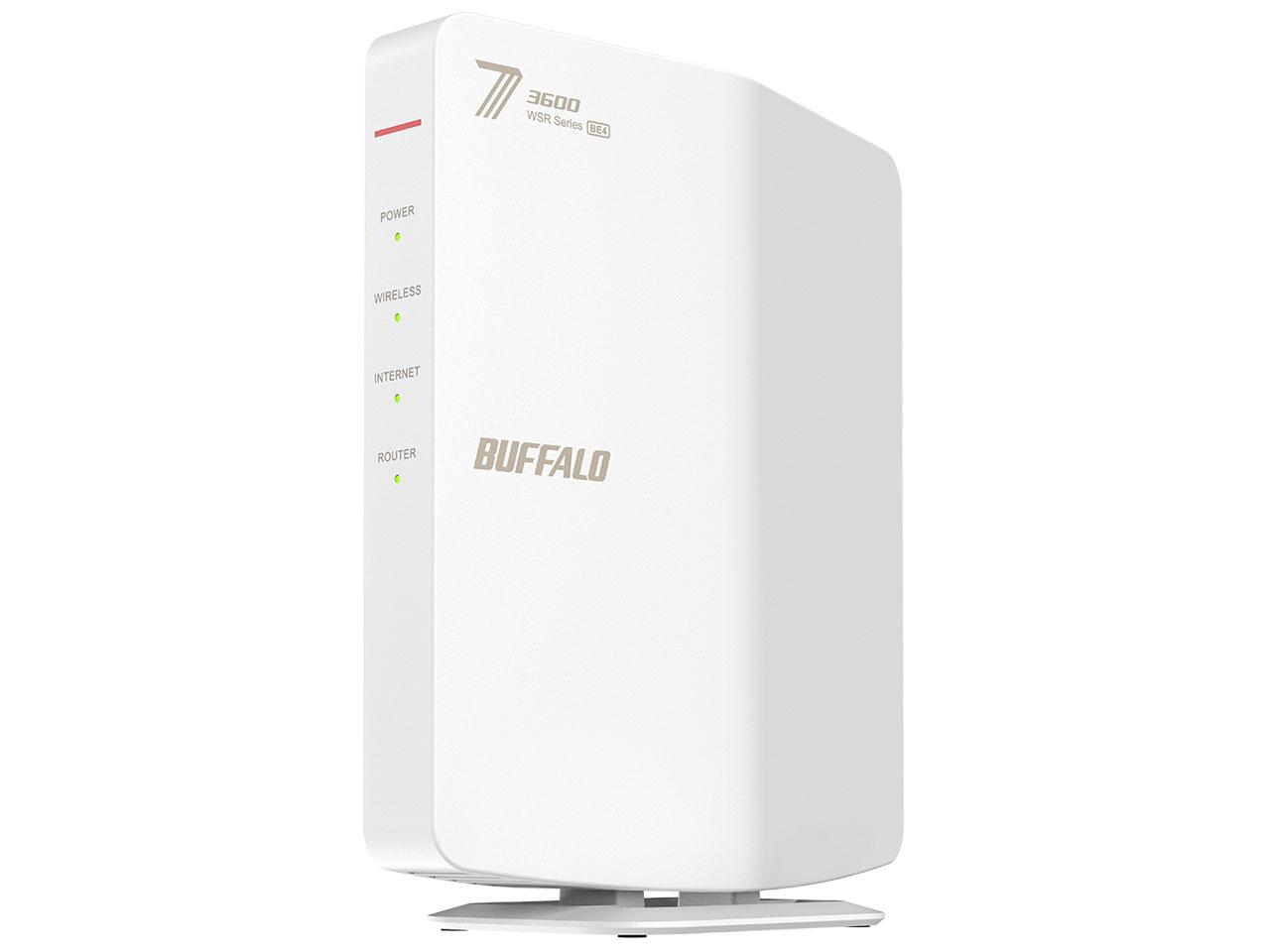 BUFFALO バッファロー WSR3600BE4P-WH 無線LANルーター親機 ホワイト WPA/WPA2/WPA3 IEEE802.11a/b/g/n/ac/ax/be 3ポート 10/100/1000Mbps
