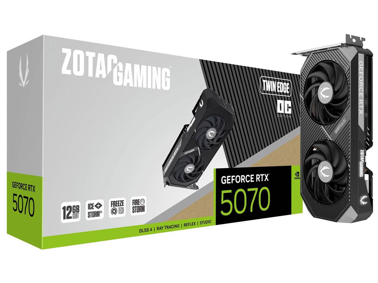 Synology ZOTAC GAMING GeForce RTX 5070 Twin Edge OC 12GB GDDR7 (RTX5070TWOC12G/ZT-B50700H-10P)