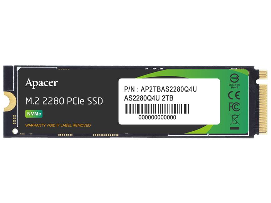 Apacer ＜AS2280Q4U＞M.2 SSD PCI-ExpressGen4x4 2結核症 R:7400MB/s W:7000MB/s 3D NAND 5年引きうける(AP2TBAS2280Q4U-1)