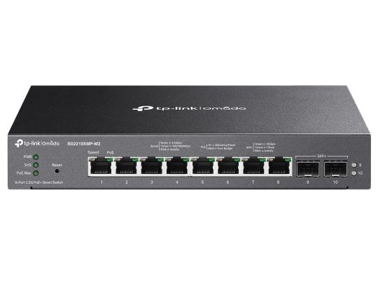 TP-LINK Omada 2.5GBASE-T界面x8＆10GE SFP+界面x2 かっこ良い取り替えっこ(PoE+界面x8積み上げる)(SG2210XMP-M2(UN))