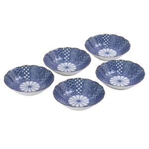 ブルーム ≪メーカー取寄≫染付祥瑞 煮物鉢5Pセット [日本製 美濃焼 食器] 箱入り (-)【入数:12】