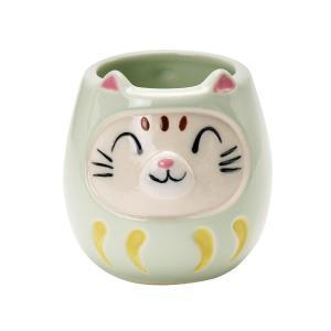 ブルーム ≪製造業者取寄≫福ねこコップ 緑 [日本製 美濃焼 食器] 和氏の璧 (-)【入数:40】
