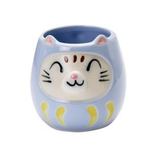 ブルーム ≪製造業者取寄≫福ねこコップ 紫 [日本製 美濃焼 食器] 和氏の璧 (-)【入数:40】