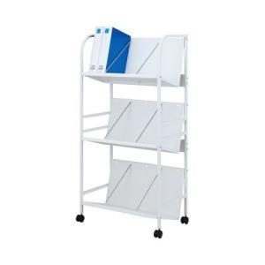 カウネット スチールファイルワゴン傾斜棚 3段ホワイト 7370-7691｜ECJOY！店 9,474円