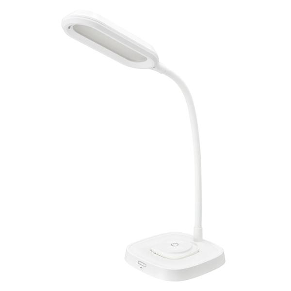 OHM オーム電機 LEDデスクライト(Mag Safe対応/ワイヤレス充電機能付/3段階調光/450 lm/18W/フレキシブルアーム/Ra93/ホワイト) DS-L50FMS-W