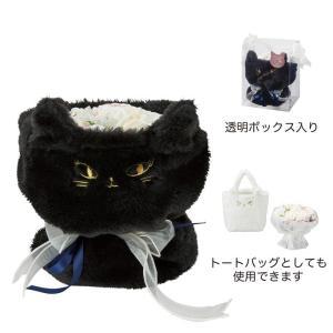 ケー・イー・アイ 5492-BK 猫トート付きソープフラワーブーケ ブラック【入数:4】