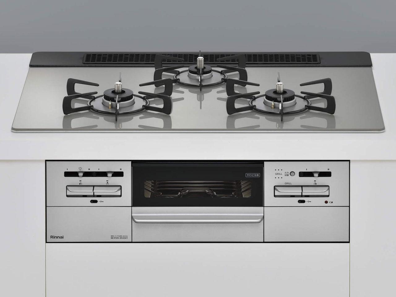 RINNAI リンナイ RS71W35T2DGAVW ビルトインガスコンロ Mytone(マイトーン) シルキーシルバー RS71W35T2DGAVW [約75珊 /プロパンガス /働き掛ける強火]