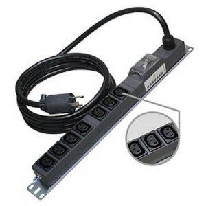 明工社 200V差し込み 19in仕合わせ用 16A 250V C13×7個口 20A 安全性のあるブレーカ VCT有線テレビ 3m L6-20P付 ME8635TA3