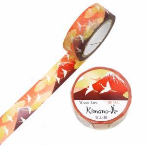 カミイソ産商 【2025年新作】Kimono美 マスキング磁気テープ 富士・鶴(ふじ・つる)15mm×7m巻 【和柄】 (GR2065)【入数:20】