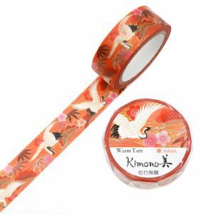 カミイソ産商 【2025年新作】Kimono美 マスキング磁気テープ 松竹梅鶴(しょうちくばいつる)15mm×7m巻 【和柄】 (GR1091)【入数:20】