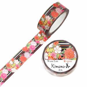 カミイソ産商 【2025年新作】Kimono美 マスキング磁気テープ 花丸(はなまる) 15mm×7m巻 【和柄】 (GR1087)【入数:20】