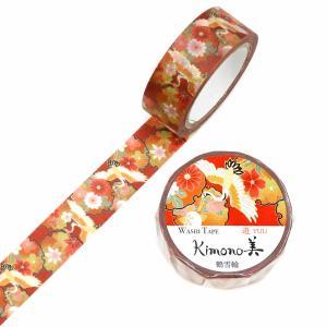 カミイソ産商 【2025年新作】Kimono美 マスキングテープ 鶴雪輪(つるゆきわ)15mm×7m巻 【和柄】 (GR2079)【入数:20】