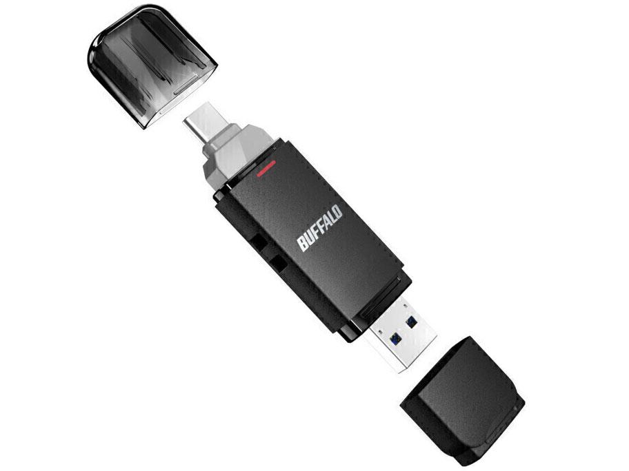 BUFFALO 緩衝装置置き目 SSD-SD500U3-BA USB3.2(Gen2) Type-C/A繋ぎ両相応う 中低速帯(SSD-SD500U3-BA)