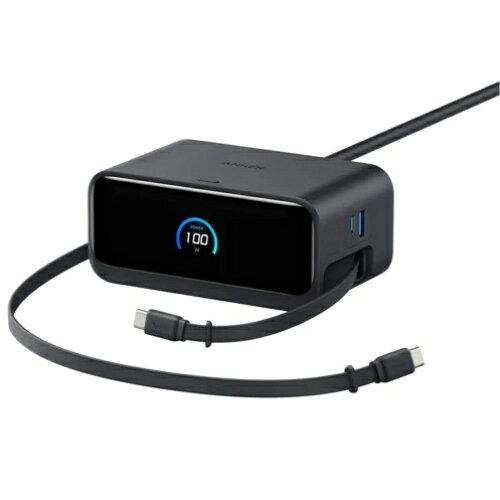 ANKER 船がかり Anker Nano Charging Station (7-インチ-1 100W 巻取り式 USB-C 有線テレビ) USB水道栓 ワット数水道栓 黒いこと(A91C8N11)