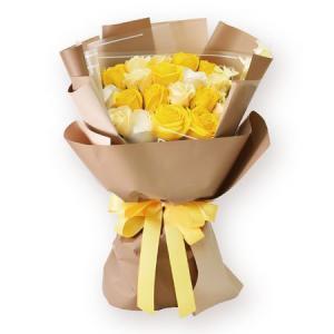 ポピー名古屋(Poppy Nagoya) ソープフラワー レーヌ 6カラーブーケ(8個アソート)GR/OR/PK/PU/RD/YE (S-141YE)【入数:8】