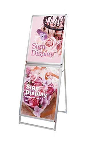 常磐精工 ポスターグリップスタンド看板コンビ(屋内用) A1A1片面シルバー PGSKC-A1A1KS 1個｜ECJOY！店