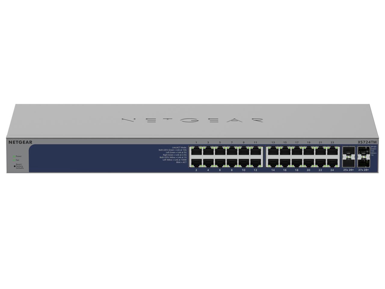 NETGEAR ネットギア XS724TM 10G/マルチギガ 24ポート 10G SFP+スロット×4(XS724TM-100JPS)