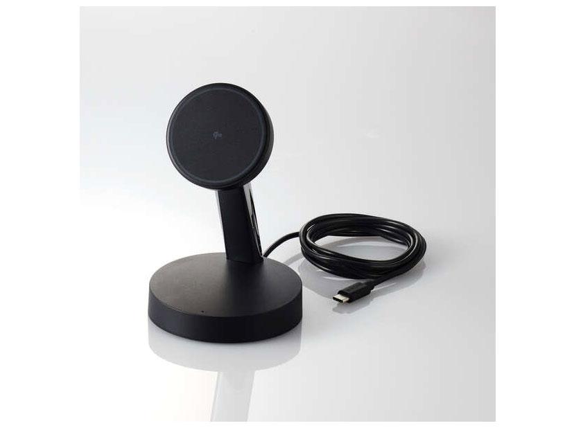 ELECOM エレコム マグネットQi2規格対応ワイヤレス充電器/15W/1.5m(W-MS10BK)