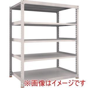 TRUSCO トラスコ中山 TRUSCO スチールラック M5型中量棚 900×571×H1200 5段 単体 免震樹脂ベース付 ネオグレー ネオグレー (M54365SFC 8000NG)|ECJOY!店