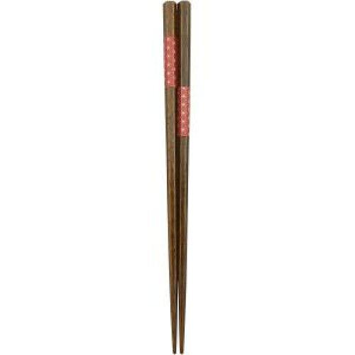 アオバ(Aoba) 【箸】 六角刺子市松 赤 21.0糎[木製 勝手もと物の具 食器 箸] (a04434970112235118)【入数:40】