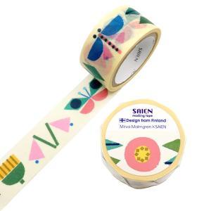 カミイソ産商 Mirva Malmgren×SAIEN マスキング磁気テープ Geometric garden(幾何学学的な庭)20mm×5m巻 (TR4060)【入数:20】