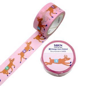 カミイソ産商 Tiina Achren×SAIEN マスキング磁気テープ Reindeer race(馴鹿スピード競技)20mm×5m巻 (TR4065)【入数:20】